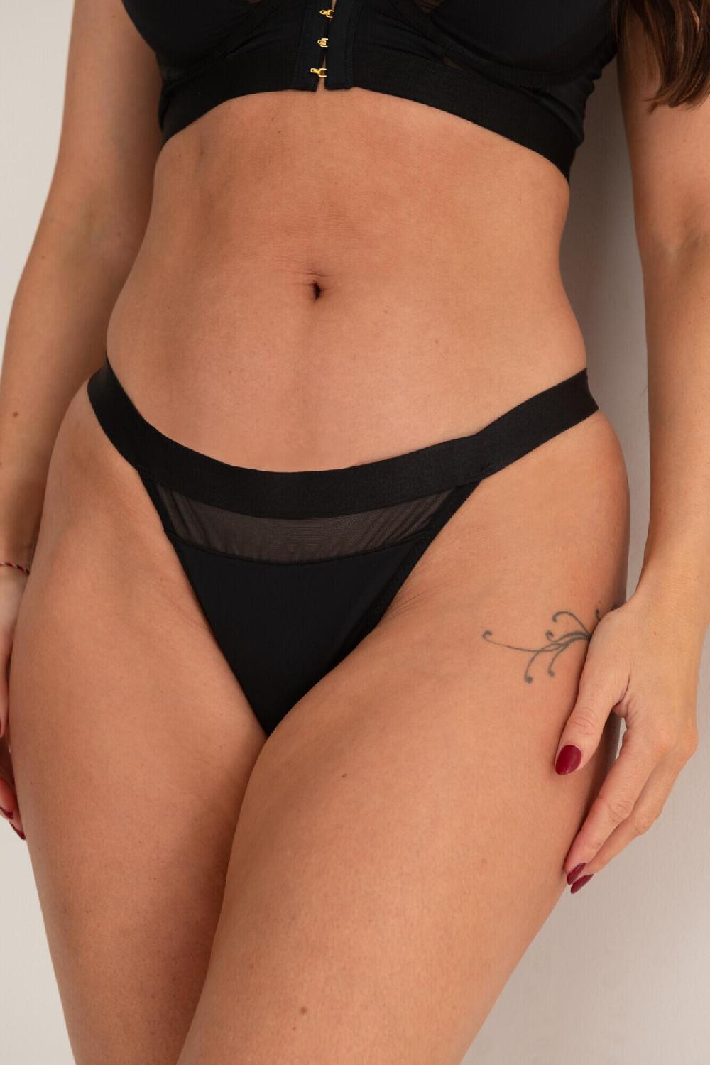 Pour Moi India High-Leg Thong - Black