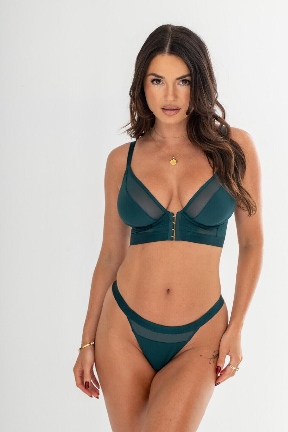 Pour Moi India High-Leg Thong - Forest