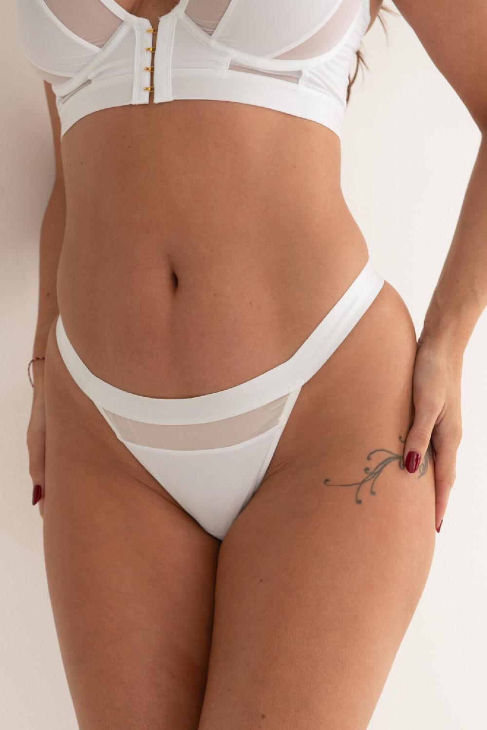 Pour Moi India High-Leg Thong - White
