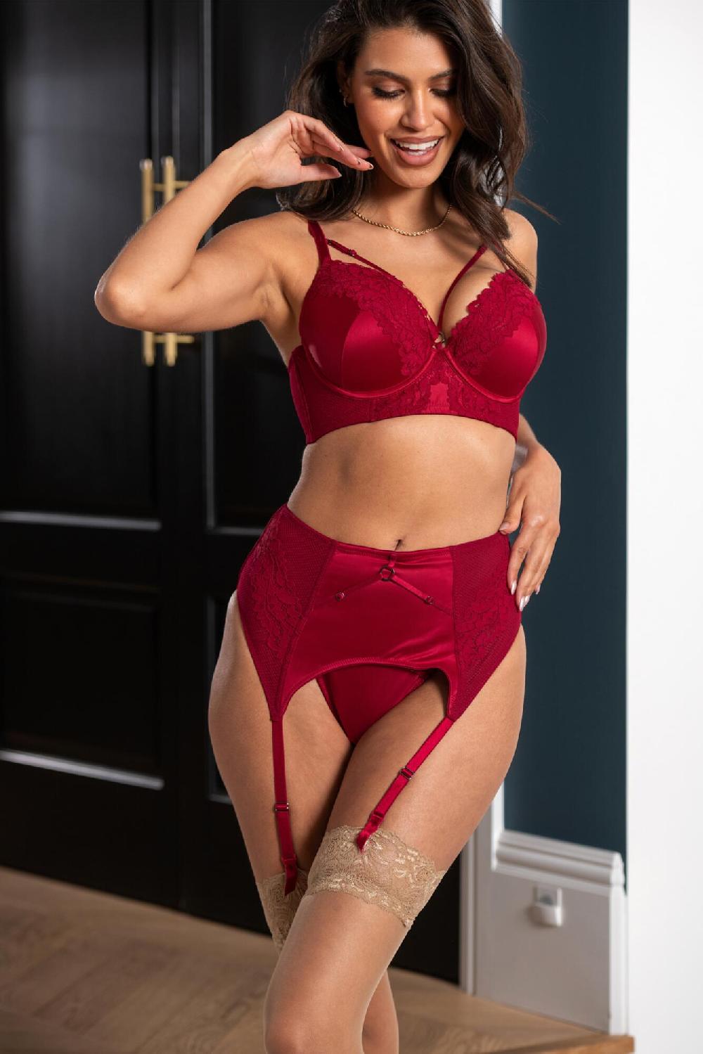 Pour Moi Lavish Deep Suspender - Red