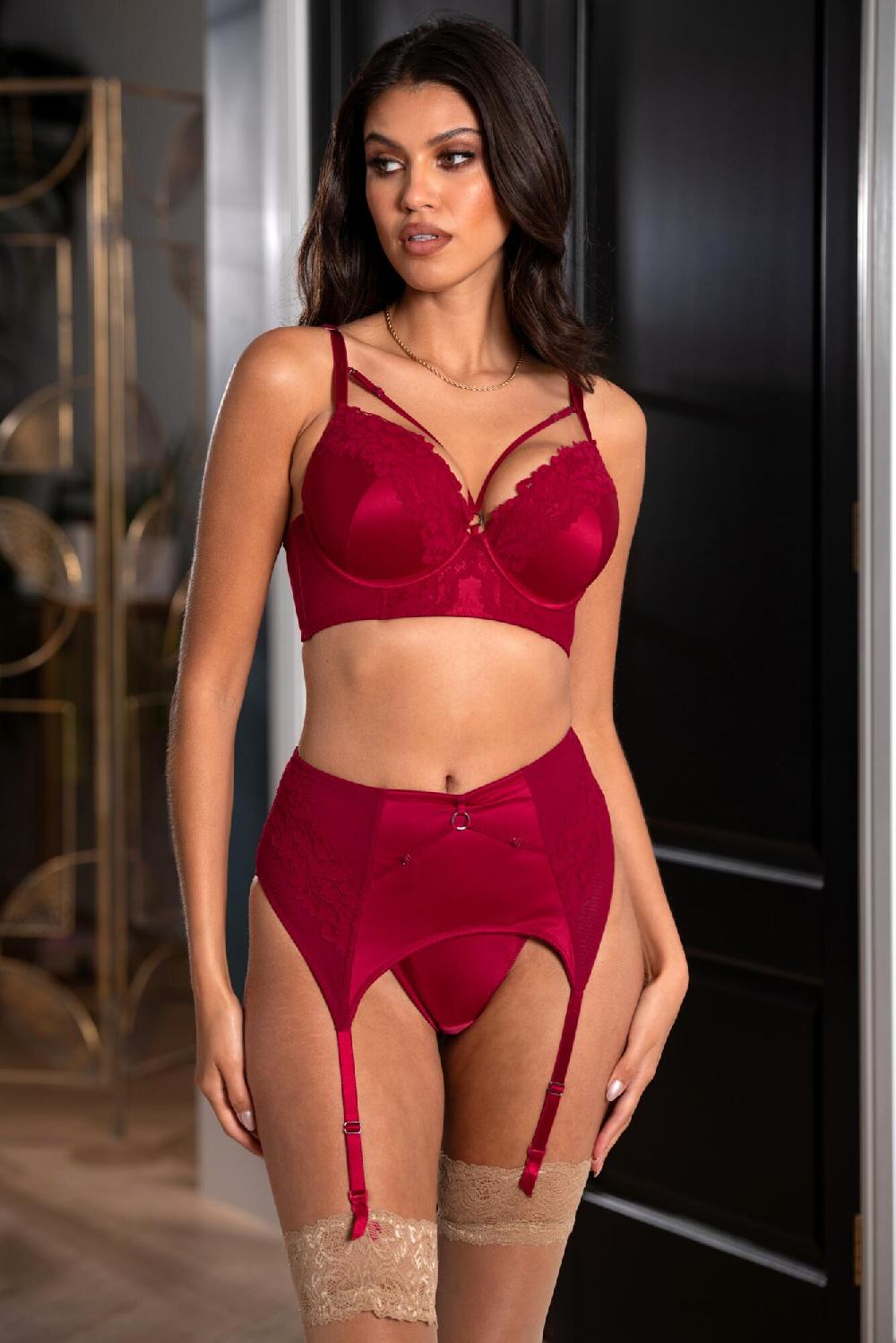 pour moi Lavish Deep Suspender - Red