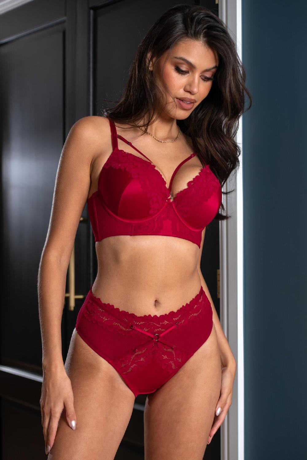 Pour Moi Lavish High-Waist High Leg Brief - Red