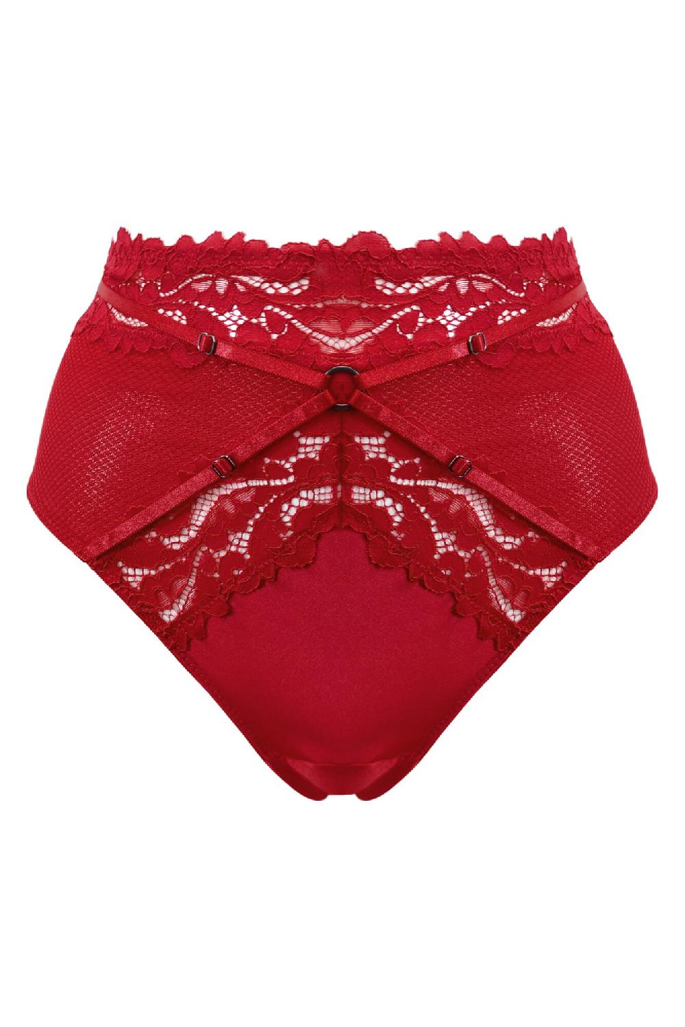 Pour Moi Lavish High-Waist High Leg Brief - Red