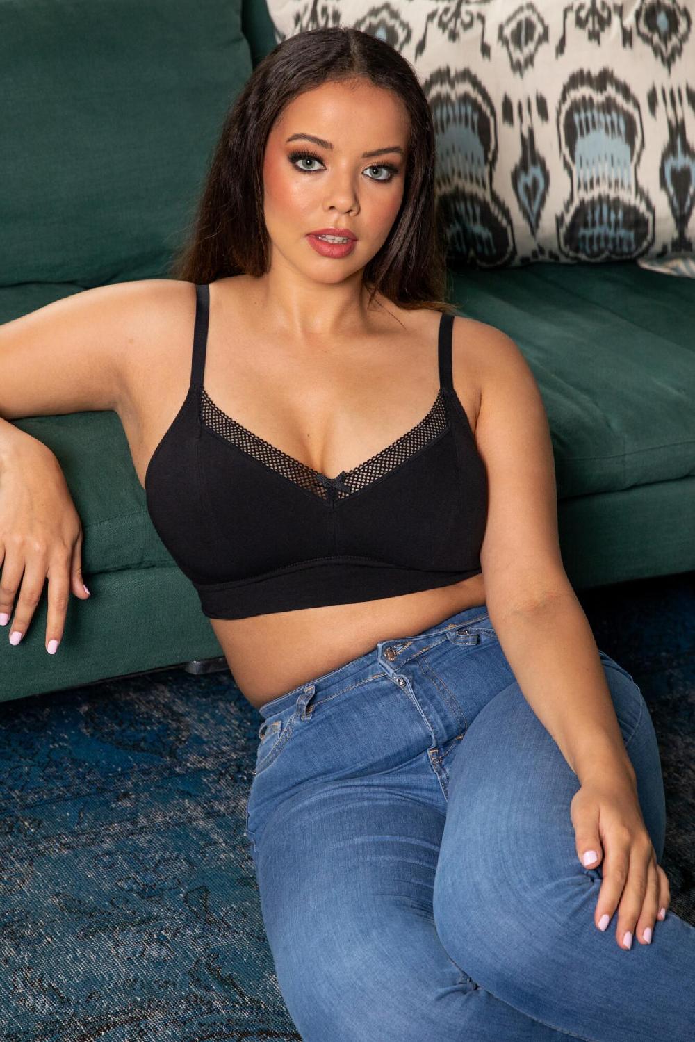 Pour Moi Love To Lounge Cotton Non-Wired Bra - Black