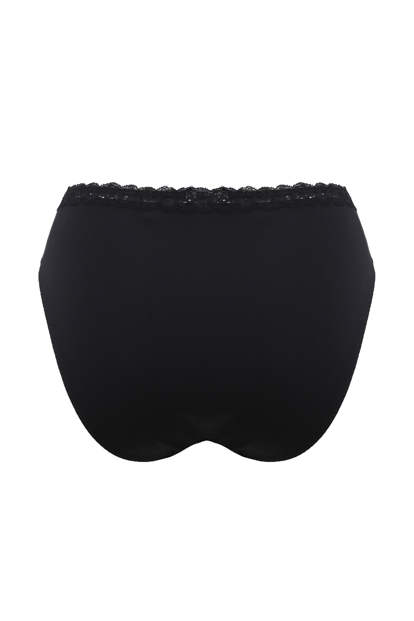 Pour Moi Luxe Linear High Leg Brief - Black/Blush