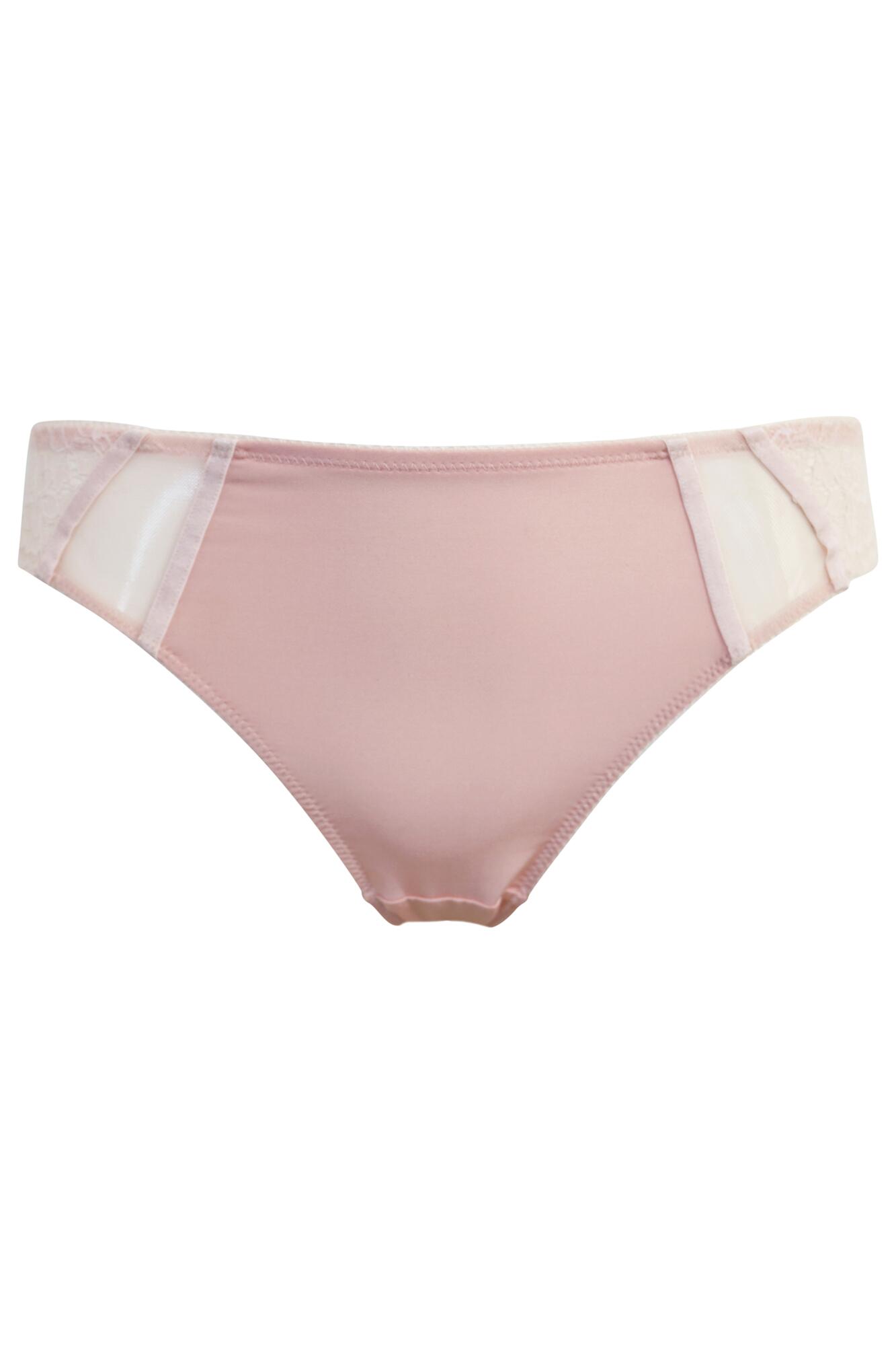 Pour Moi Mesh And Lace Brazilian - Soft Pink