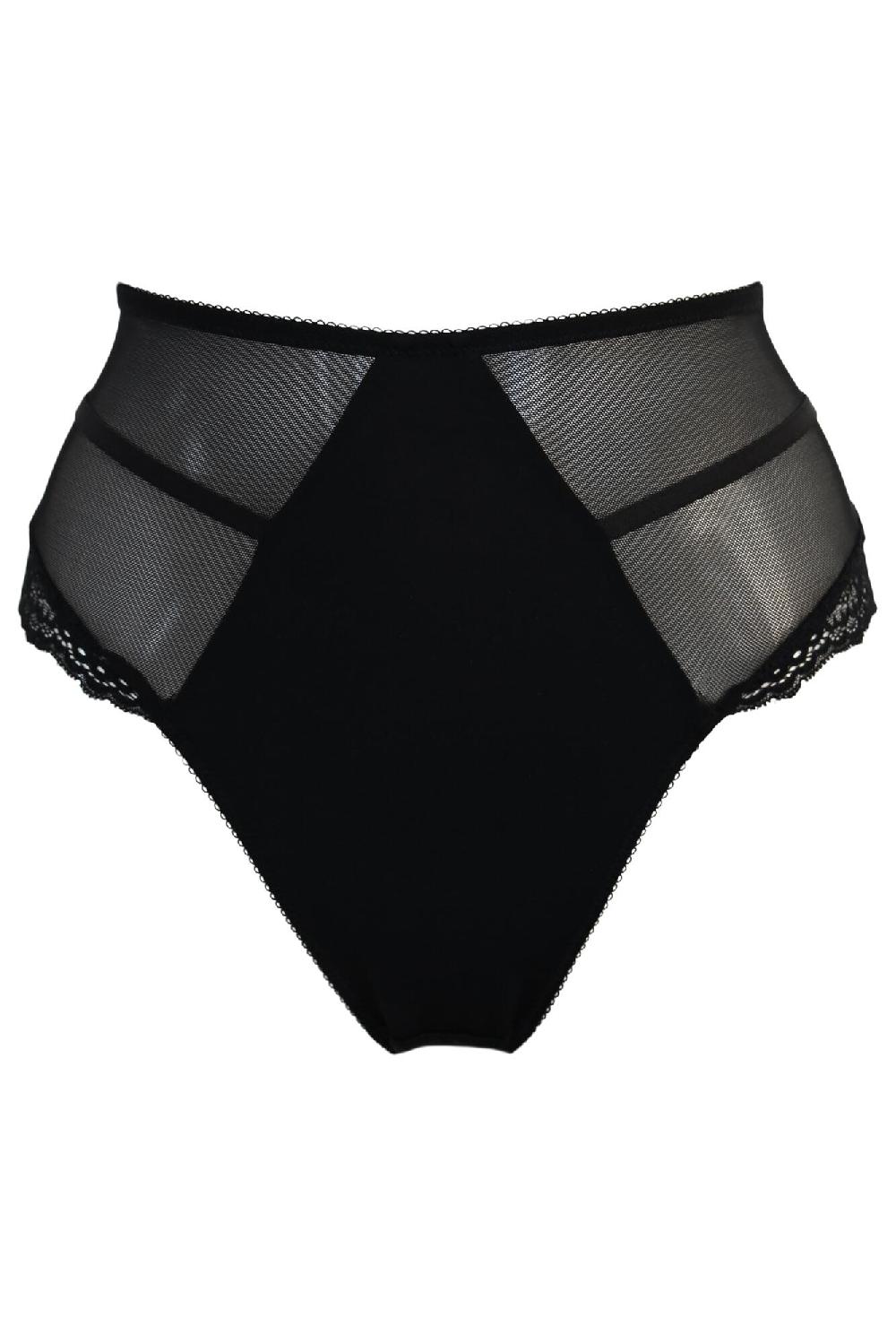 Pour Moi Mesh And Lace Deep Brief - Black