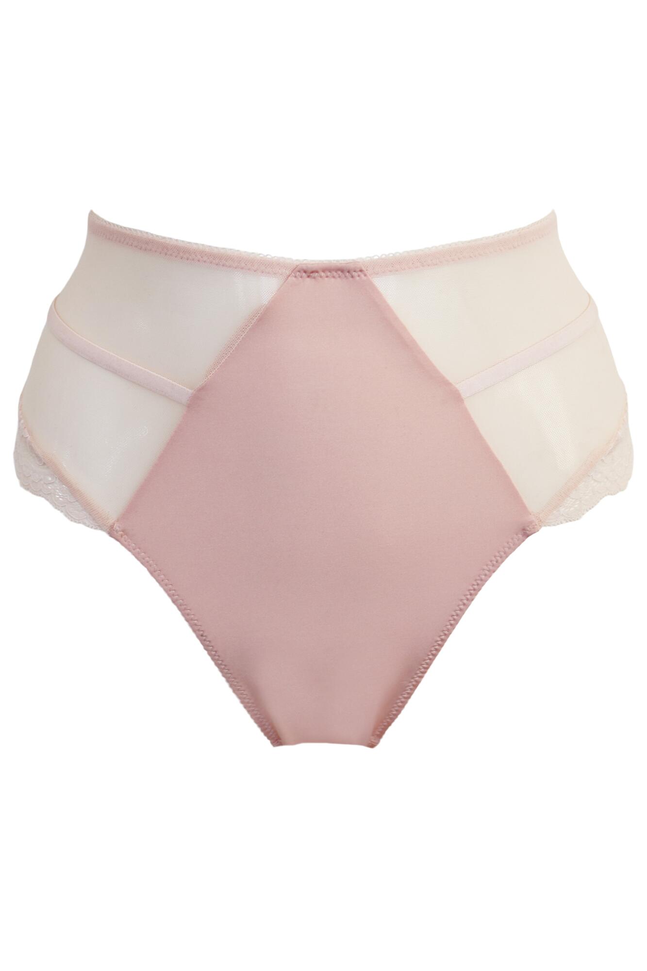 Pour Moi Mesh And Lace Deep Brief - Soft Pink