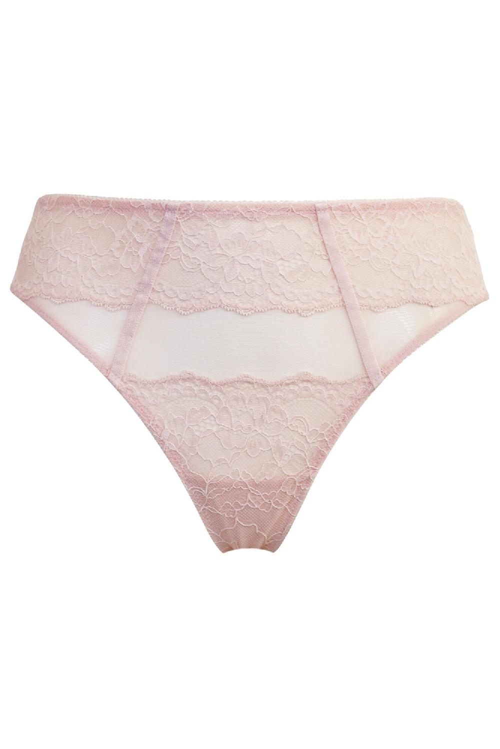 Pour Moi Mesh And Lace Thong - Soft Pink