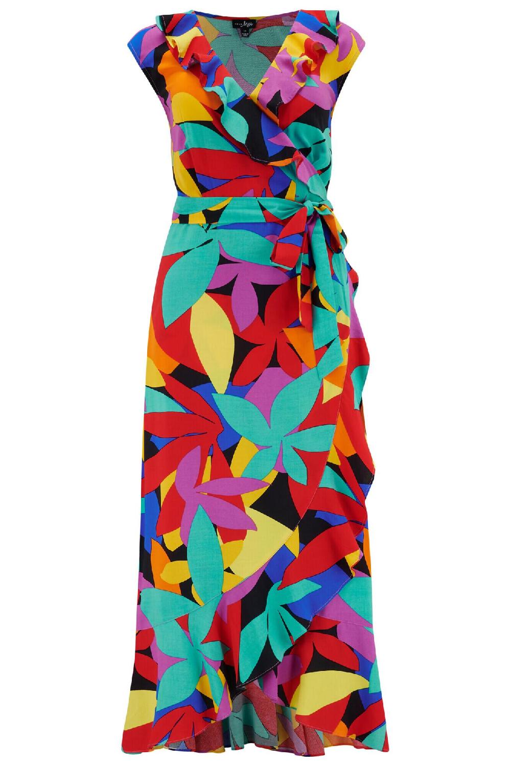 Pour Moi Midaxi Wrap Beach Dress - Multi