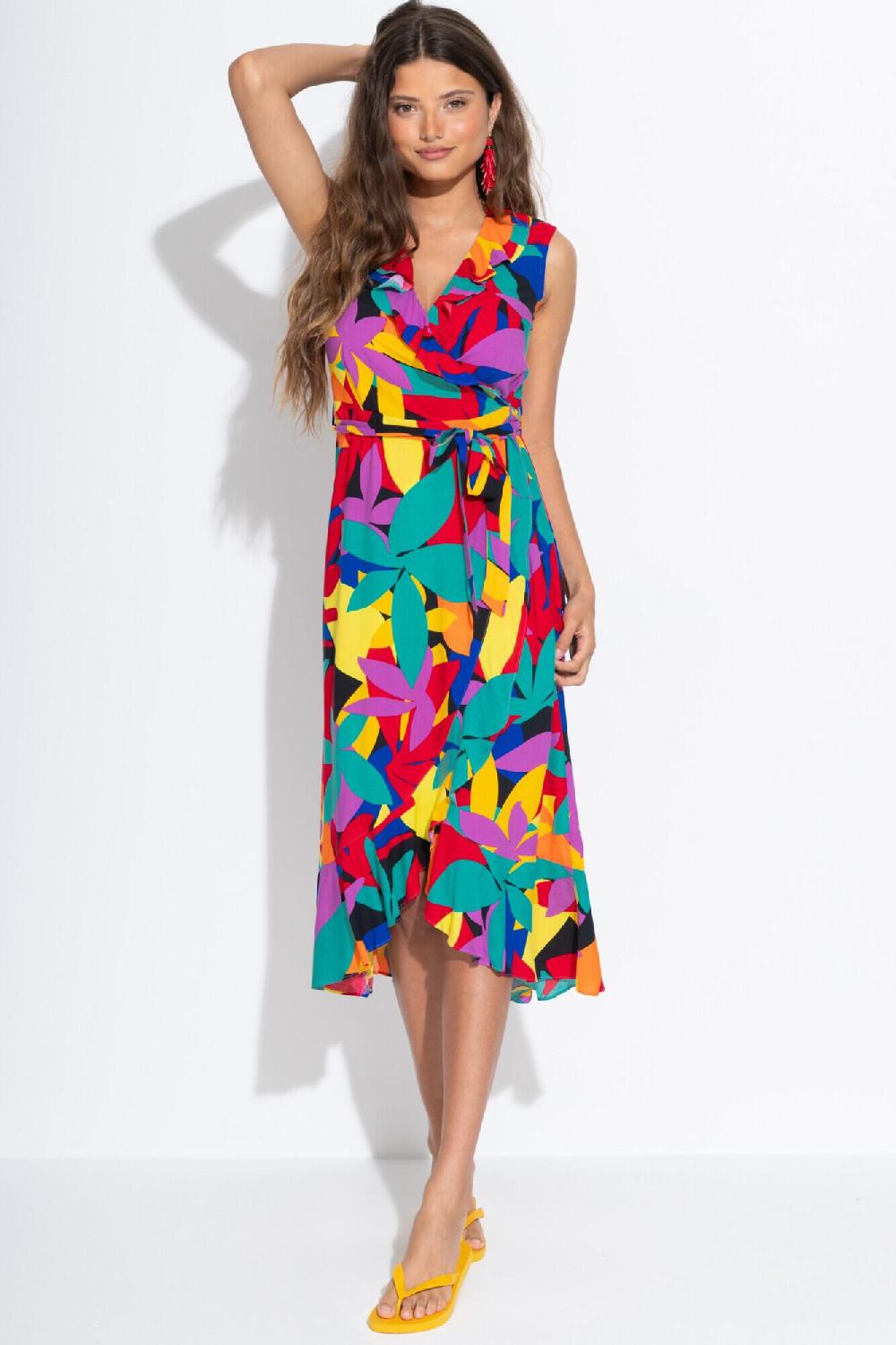 pour moi Midaxi Wrap Beach Dress - Multi