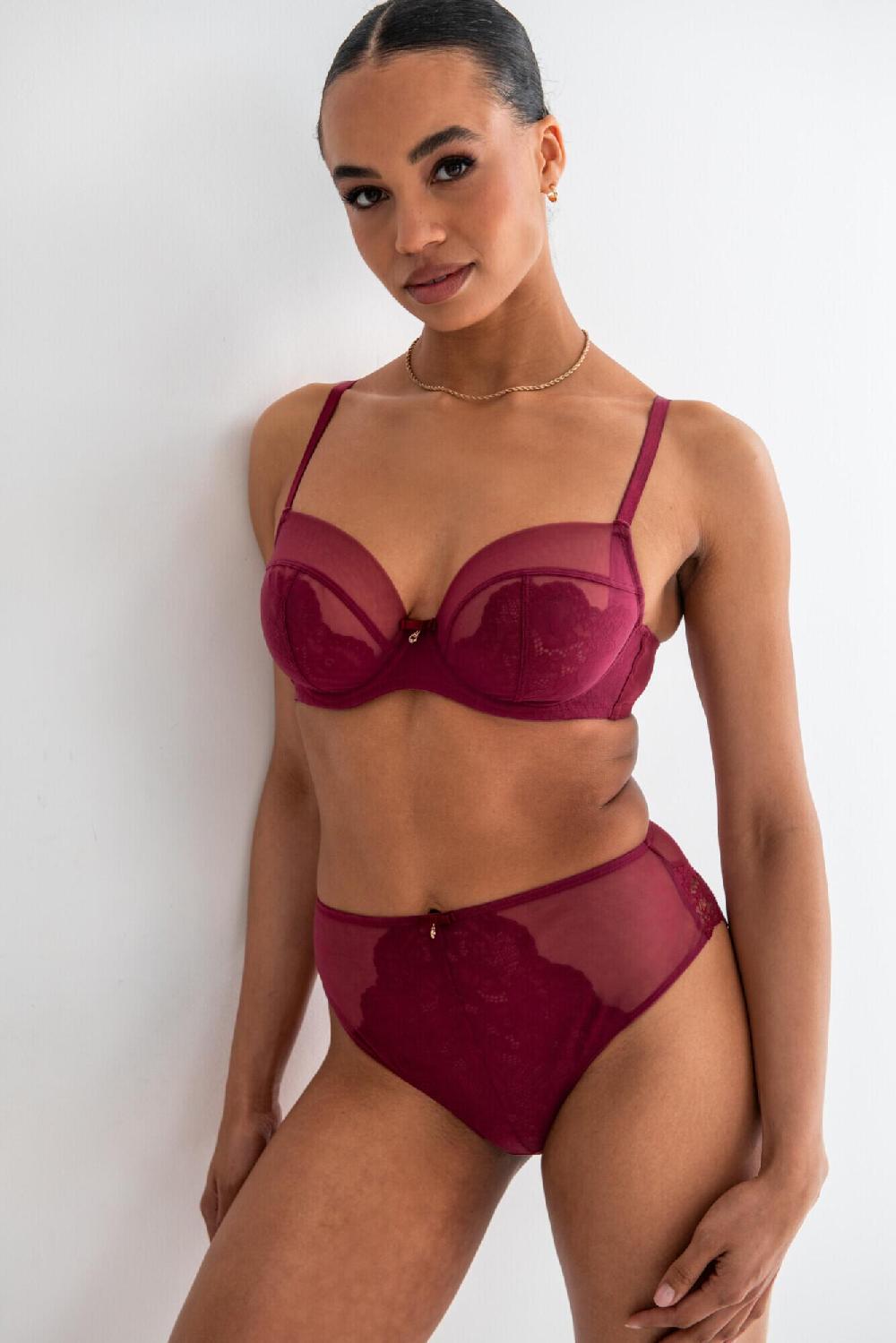 Pour Moi Milan High Waist Brief - Burgundy