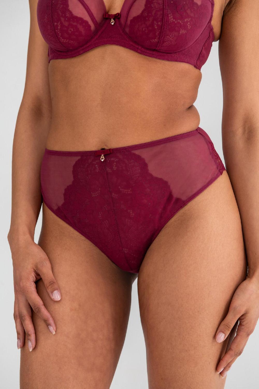 Pour Moi Milan High Waist Brief - Burgundy