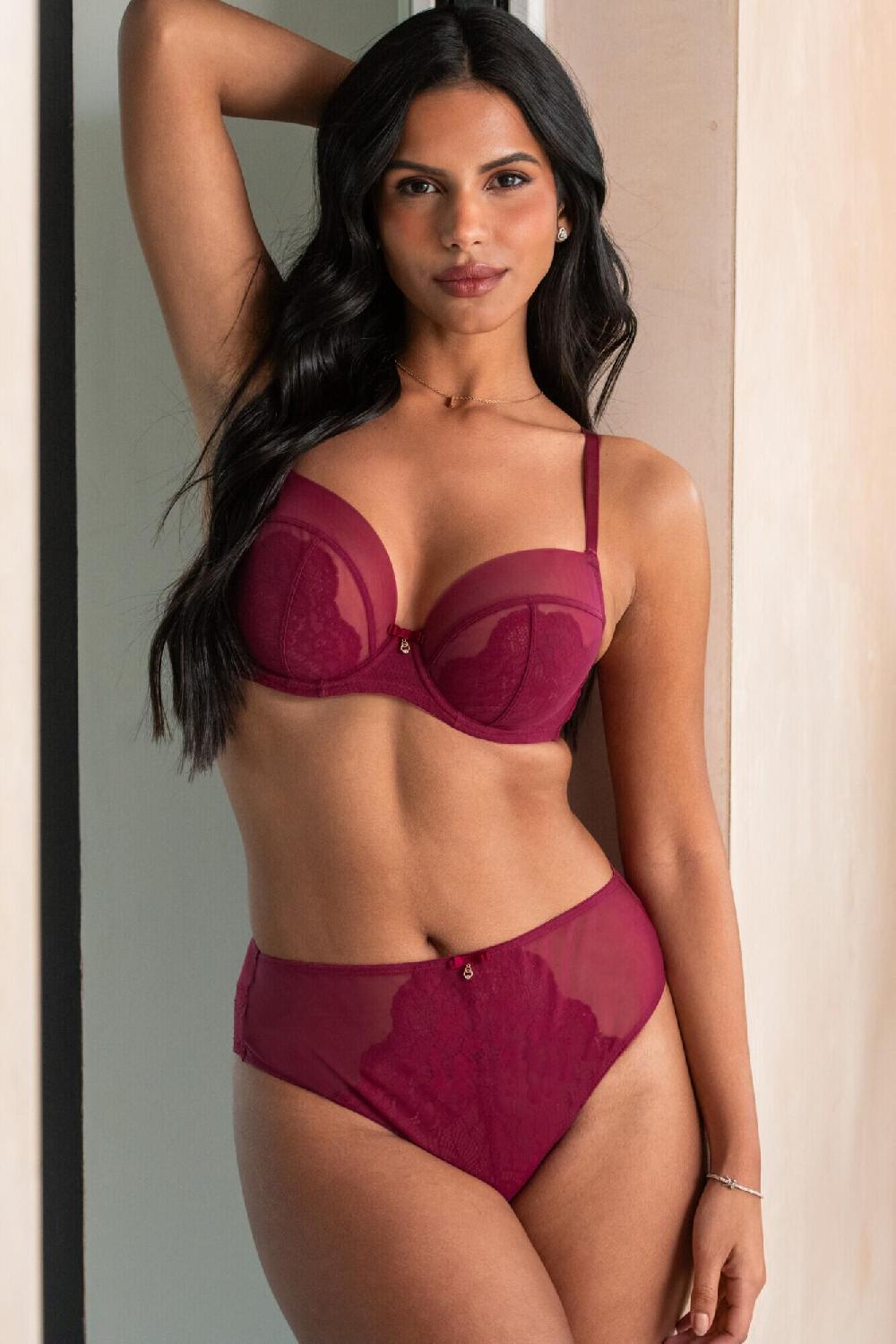 pour moi Milan High Waist Brief - Burgundy