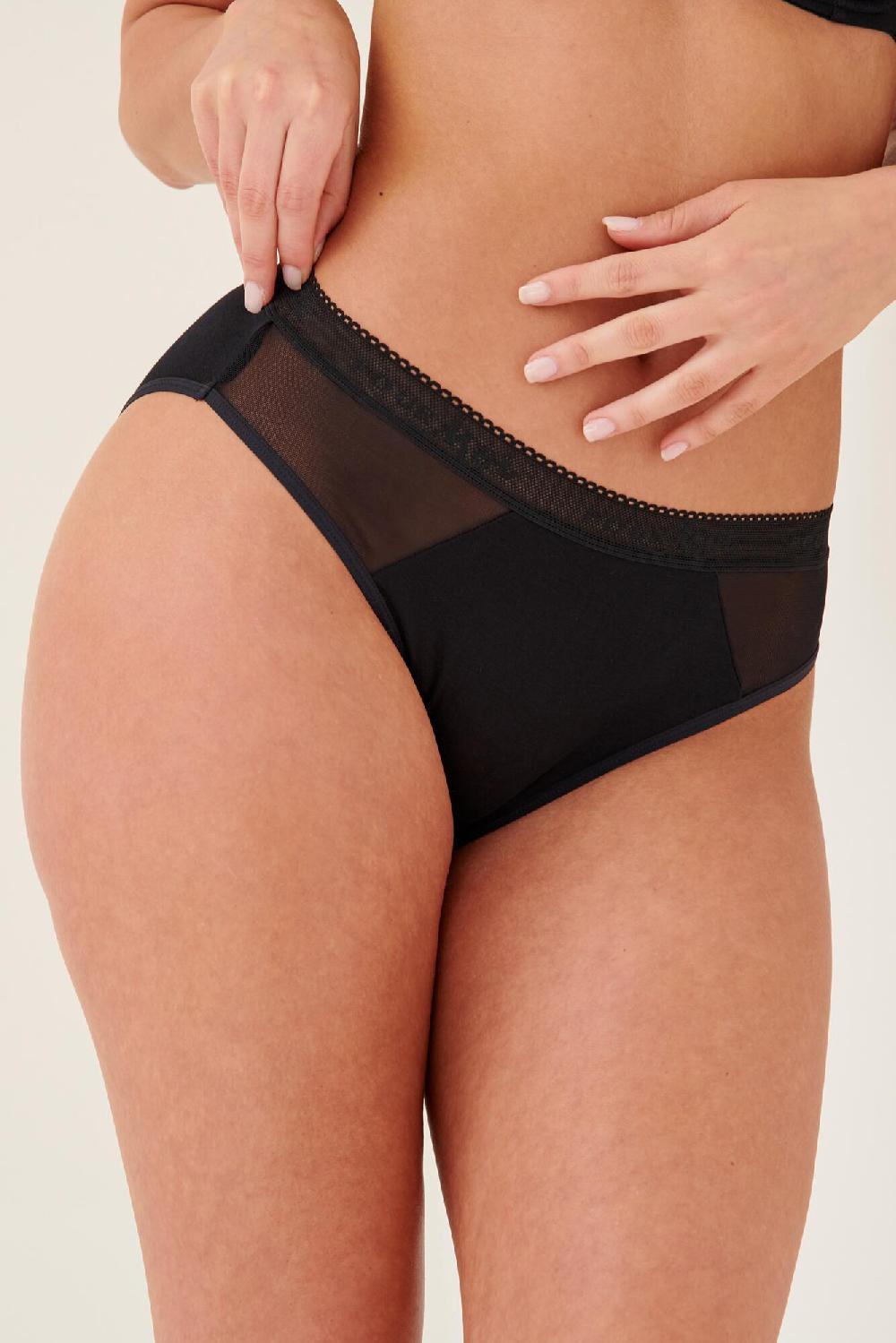 pour moi Modal and Mesh Midi Brief - Black