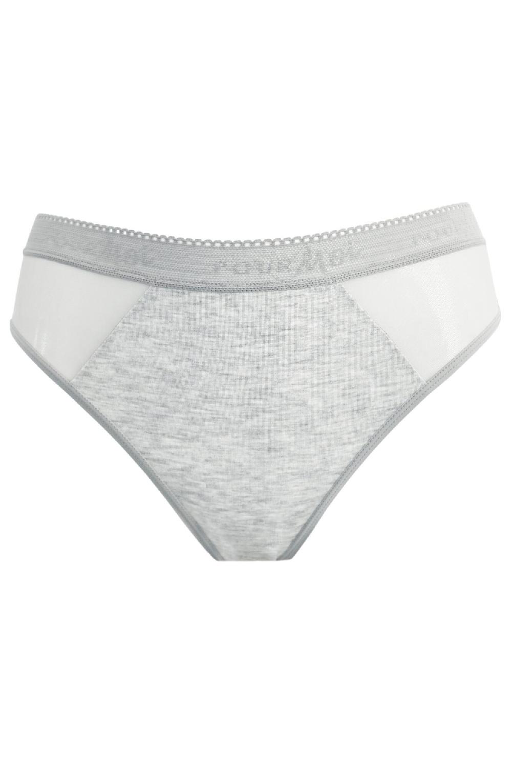 Pour Moi Modal And Mesh Midi Brief - Grey Marl