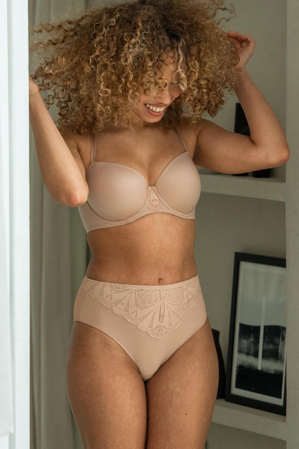 Pour Moi New Romance High-Waist Midi Brief - Almond