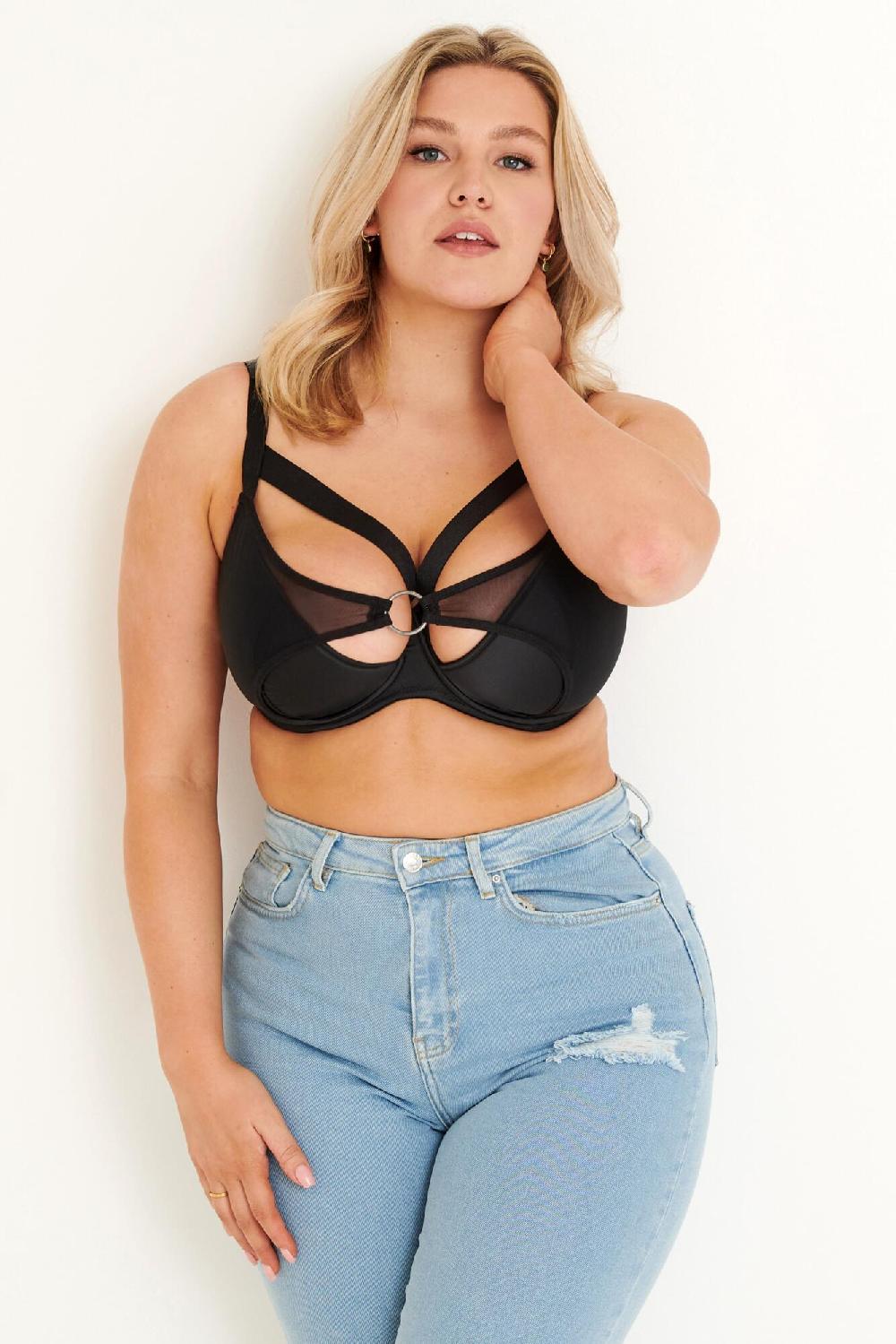 Pour Moi Obsessed Underwired Half Padded Bra - Black