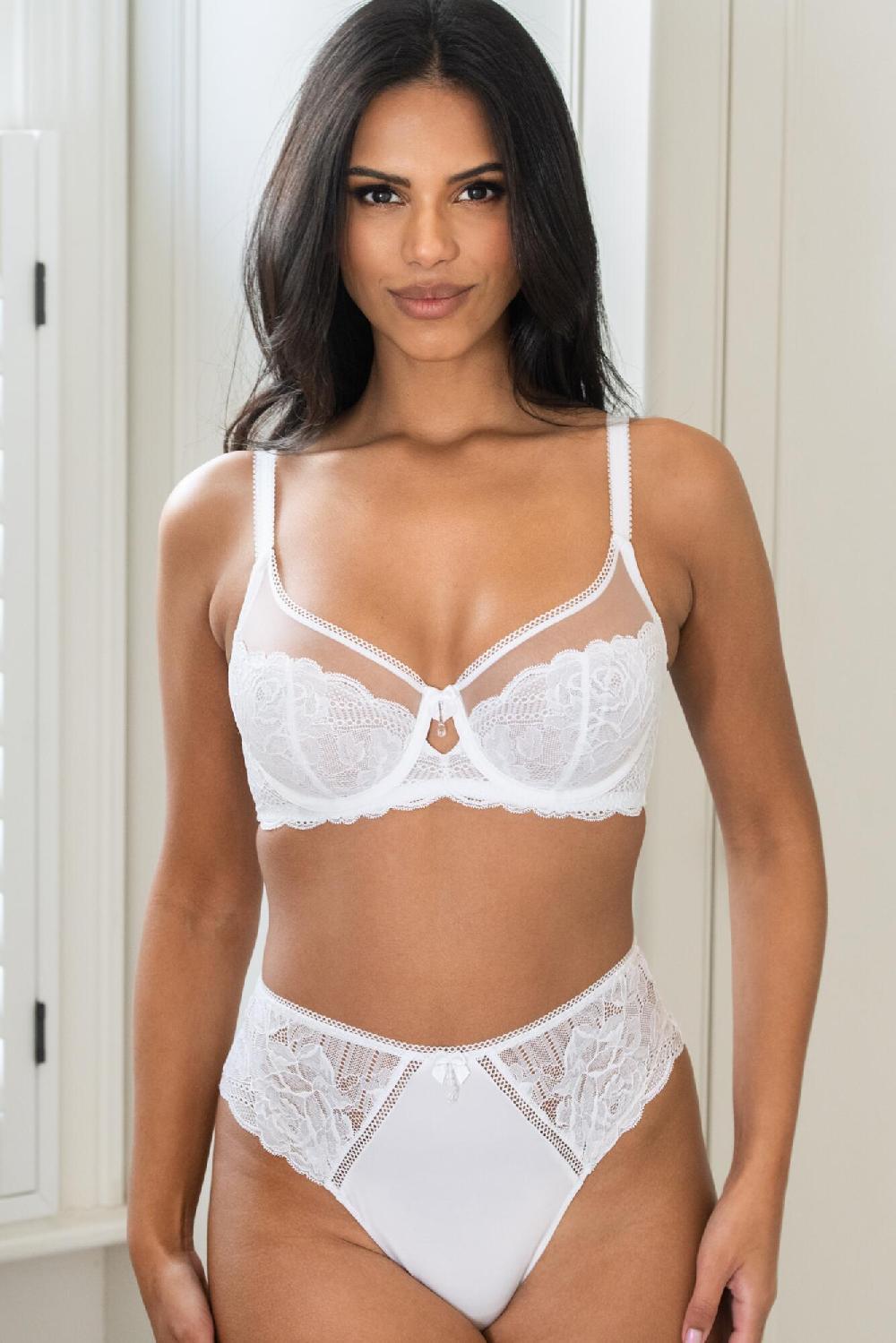 Pour Moi Ooo La La High-Waist Lace Brazilian - White