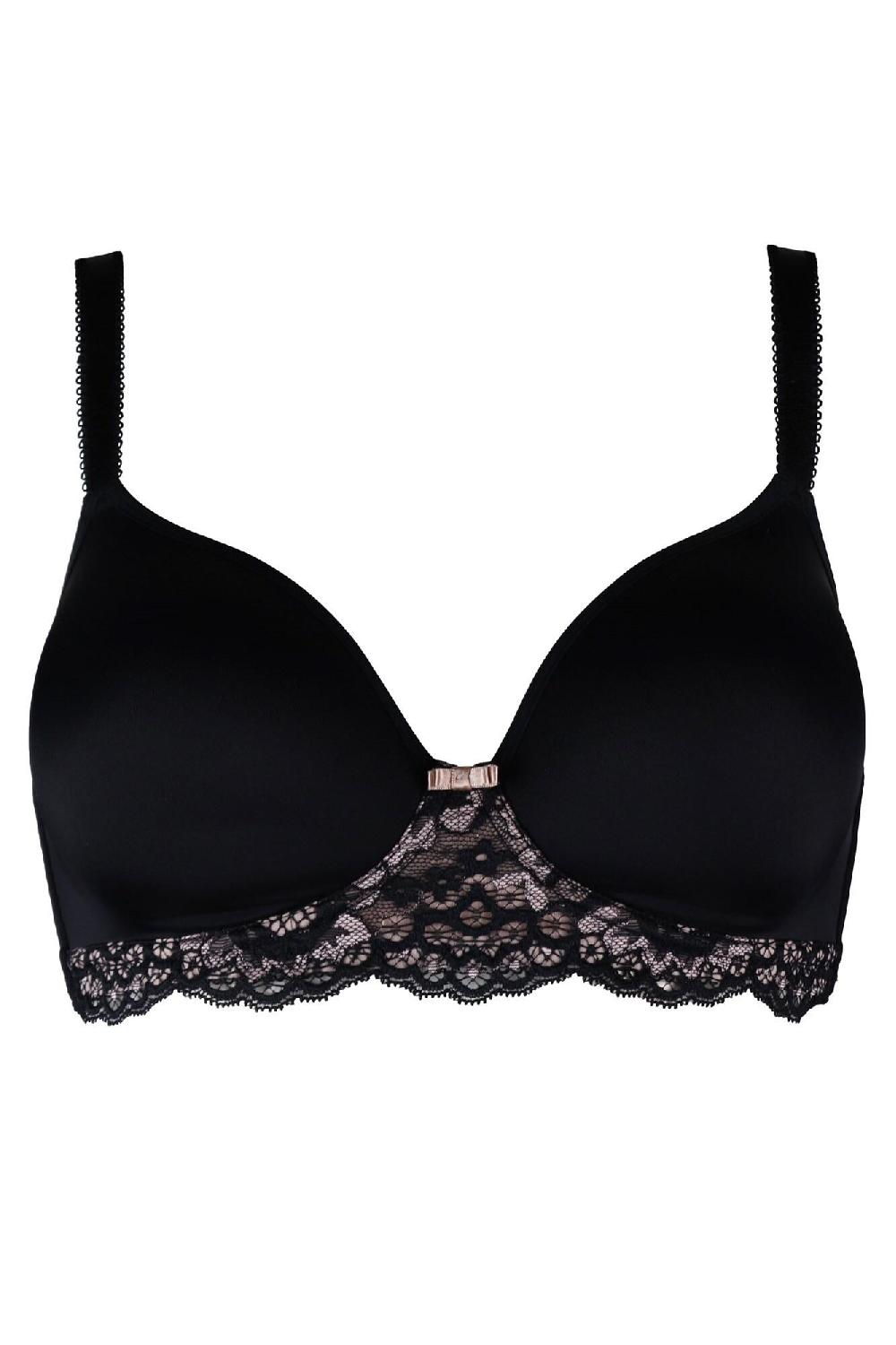 Pour Moi Opulence T Shirt Non Wired Bra - Black/Pink