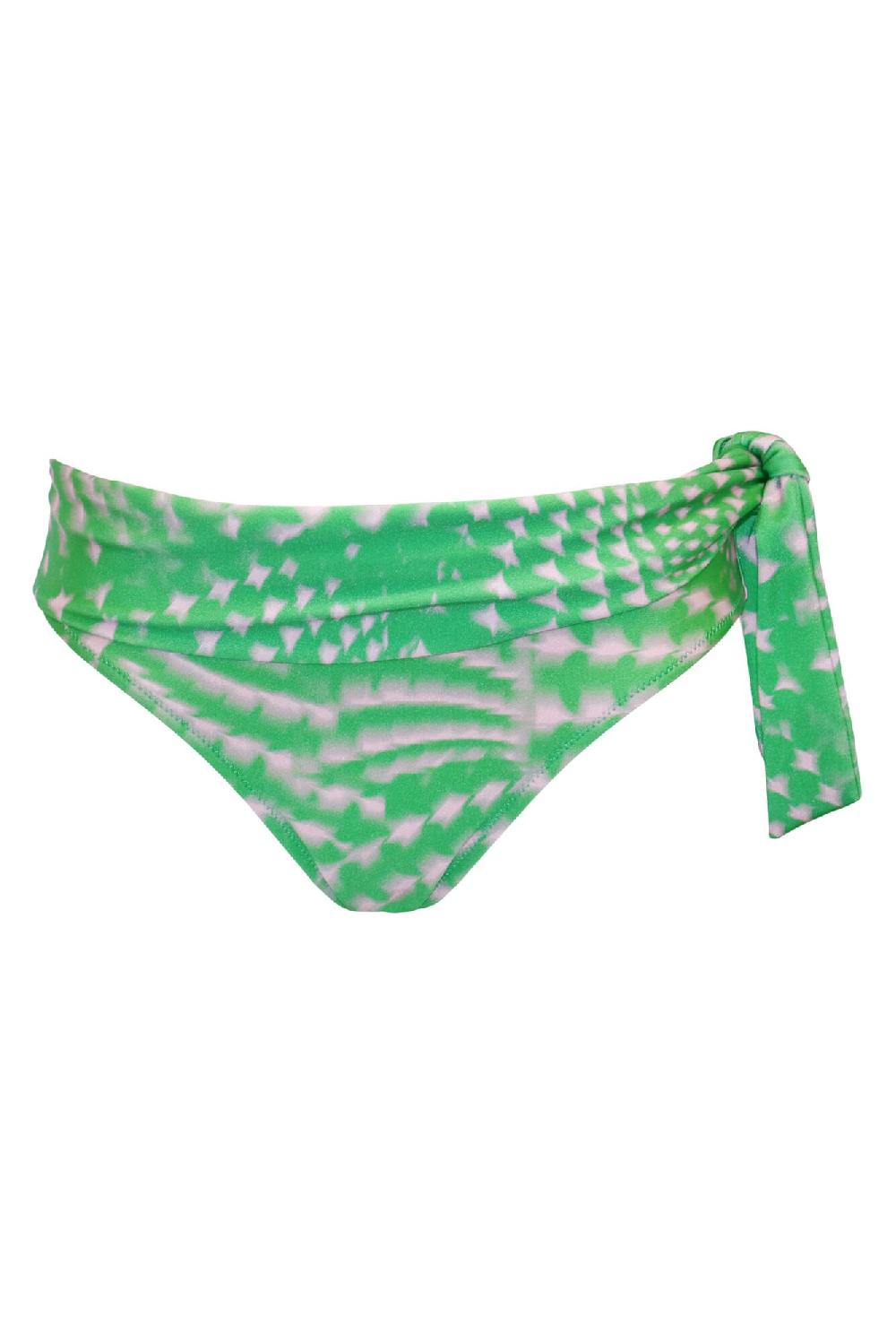 Pour Moi Portofino Tie Fold Over Brief - Green/Pink