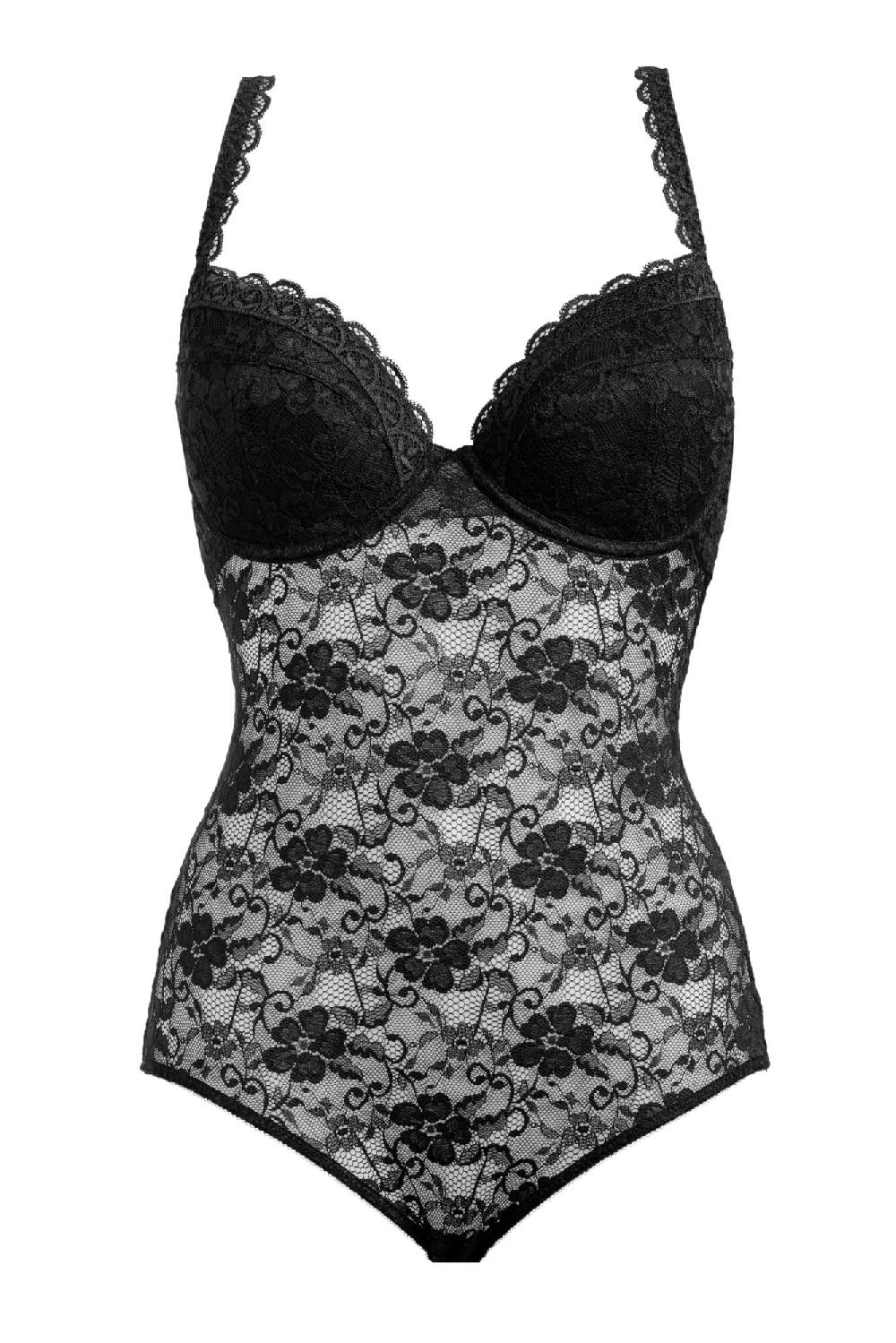 Pour Moi Rebel Lightly Padded Plunge Body - Black