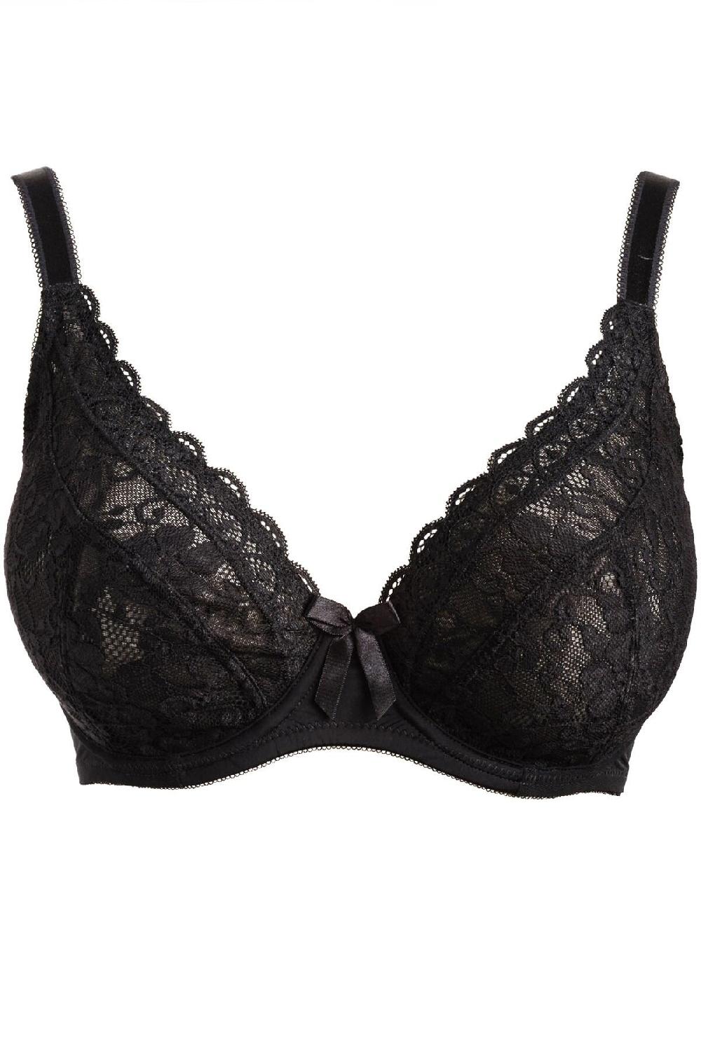 Pour Moi Rebel Underwired Plunge Bra D-I - Black