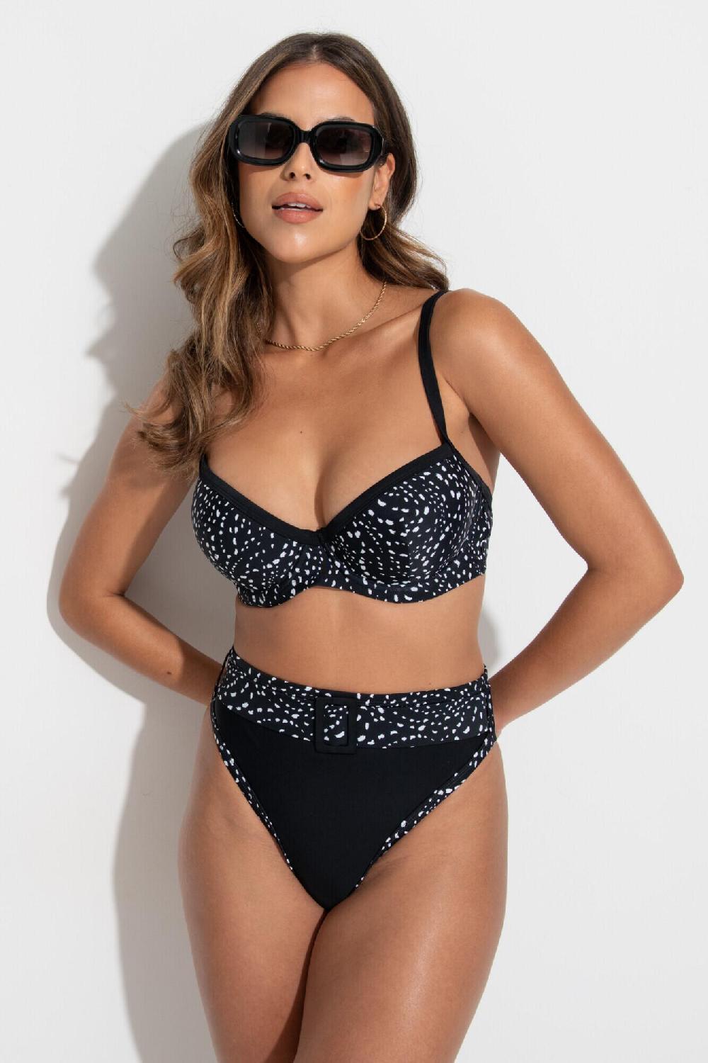 Pour Moi Rhodes Underwired Padded Bikini Top - Black
