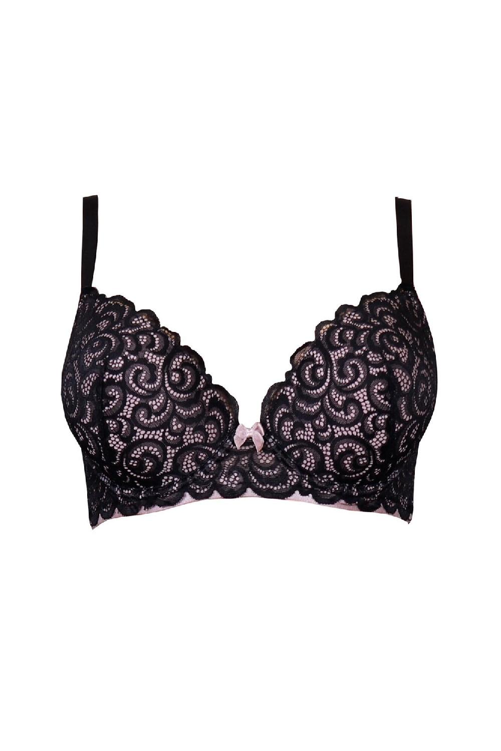 Pour Moi Romance Moulded Plunge Push-Up Bra - Black