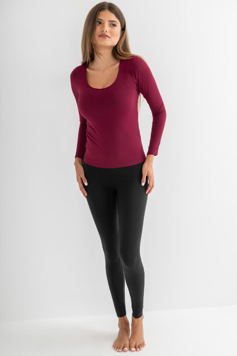Pour Moi Second Skin Thermal Long Sleeve Top - Berry