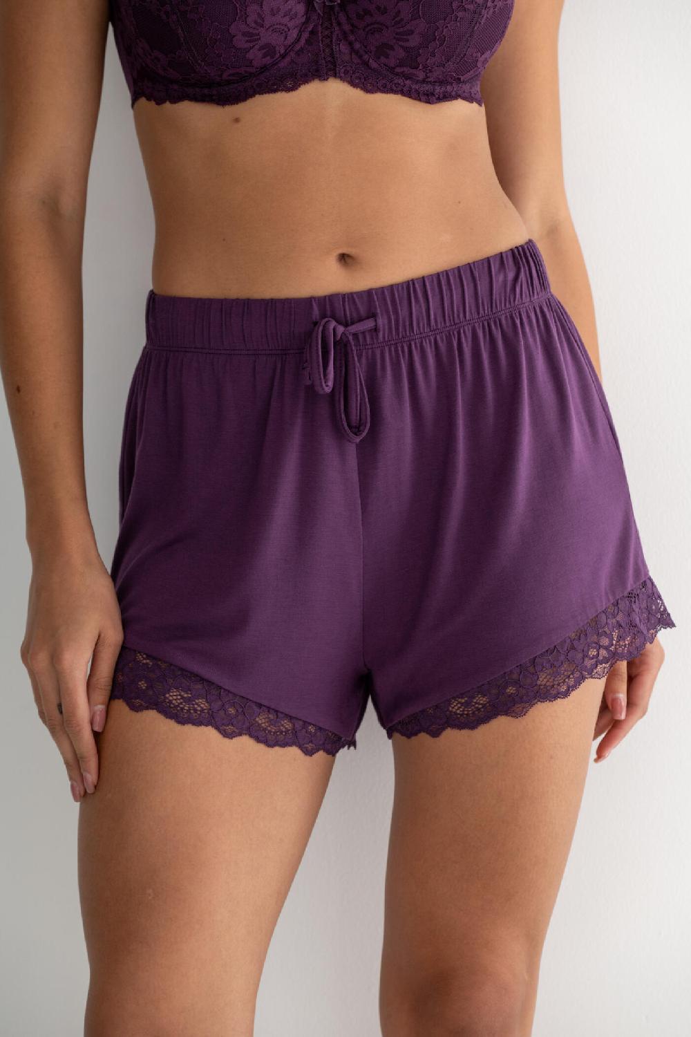 Pour Moi Sofa Loves Lace Soft Jersey Short - Plum