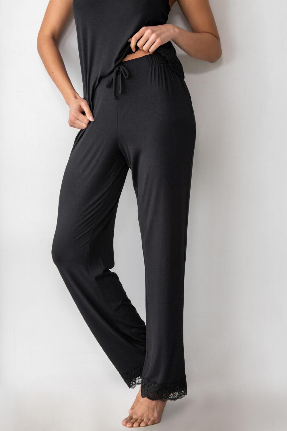 Pour Moi Sofa Loves Lace Soft Jersey Trouser - Black