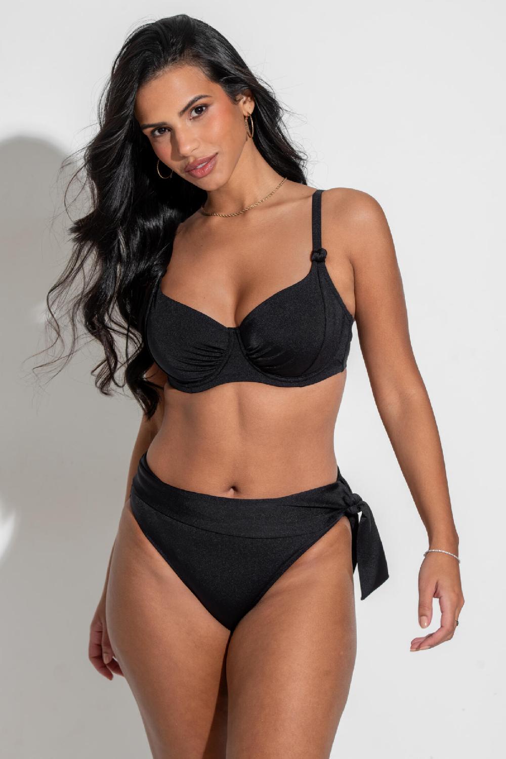 Pour Moi St Kitts Tie Fold Over Brief - Black