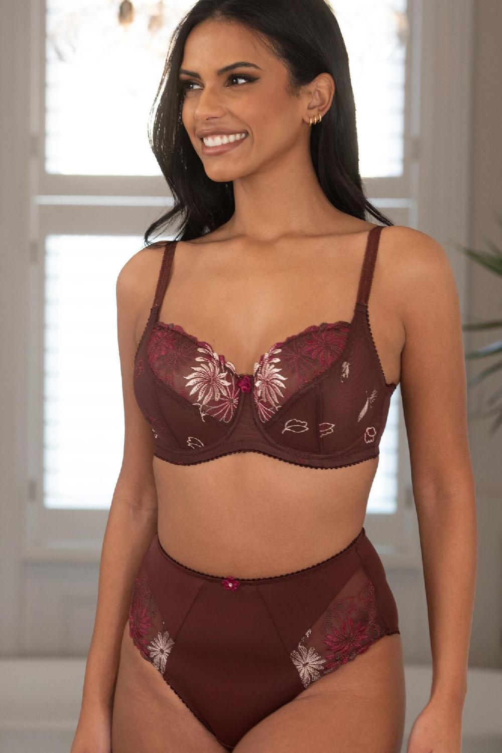 Pour Moi St Tropez Full Cup Bra C-J - Chocolate/Red