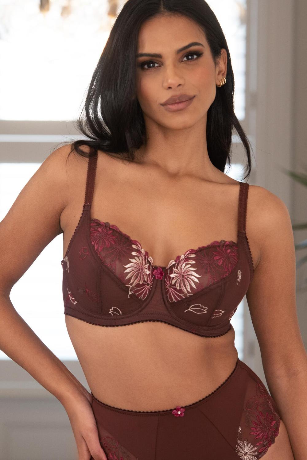 pour moi St Tropez Full Cup Bra C-J - Chocolate/Red