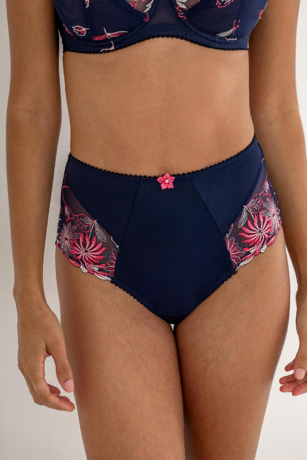 Pour Moi St Tropez High-Waist Deep Brief - Navy/Pink