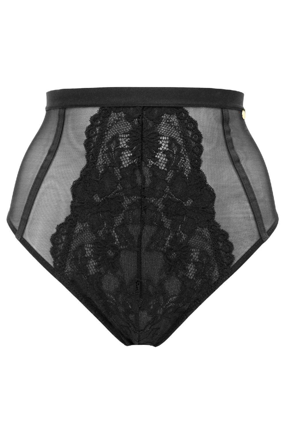 Pour Moi Statement Deep Lace Up Brief - Black