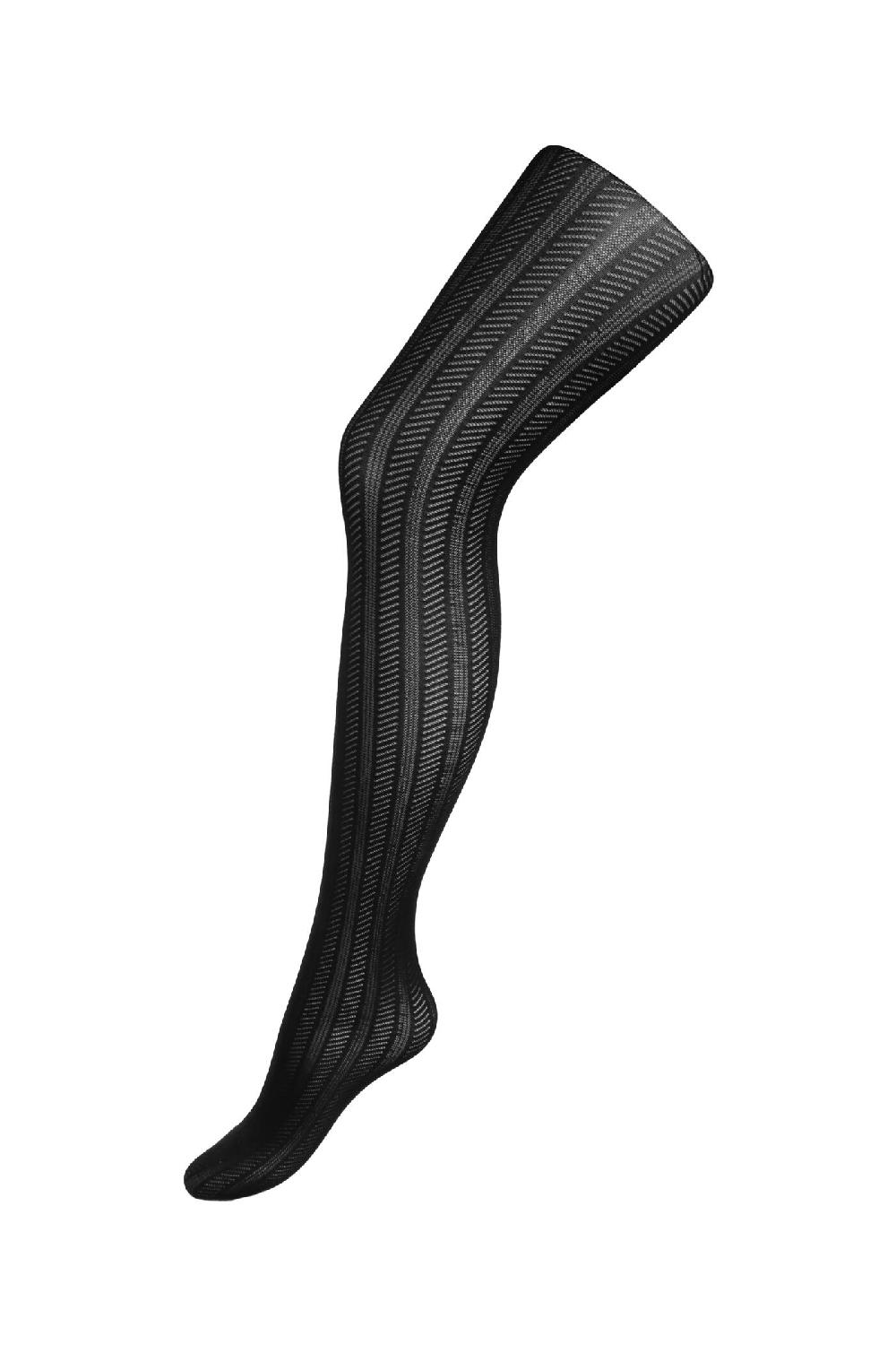 Pour Moi Stripe Lace Tights - Black