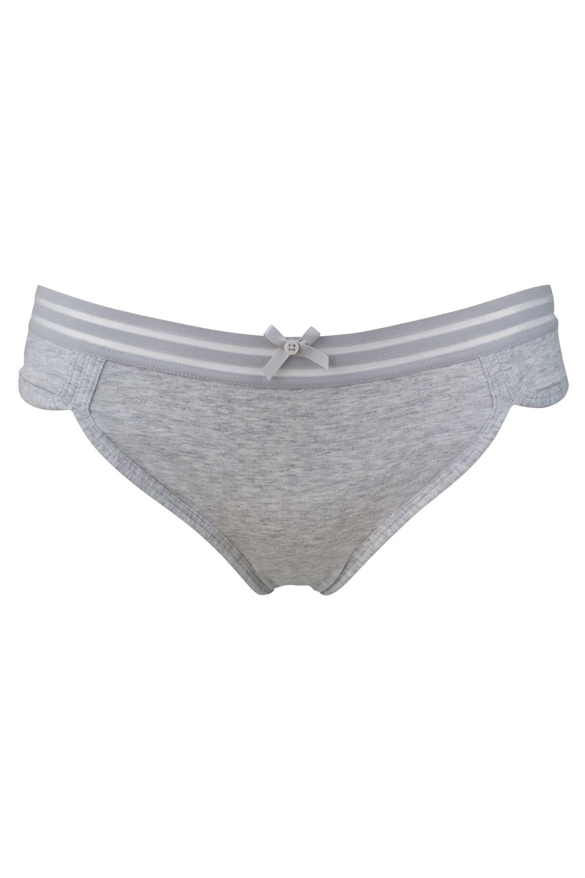 Pour Moi Twist Cotton Brief - Grey Marl