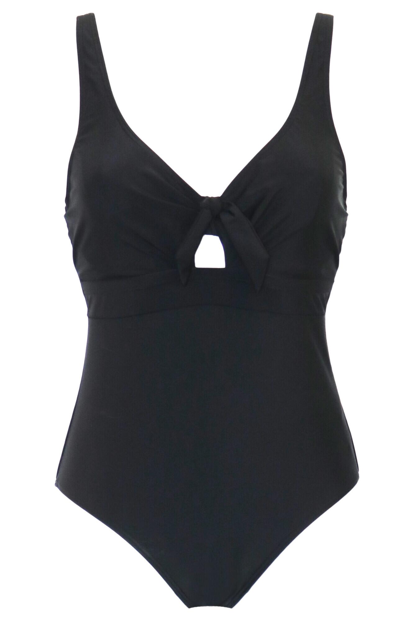 Pour Moi Underwired Bow Front Swimsuit - Black