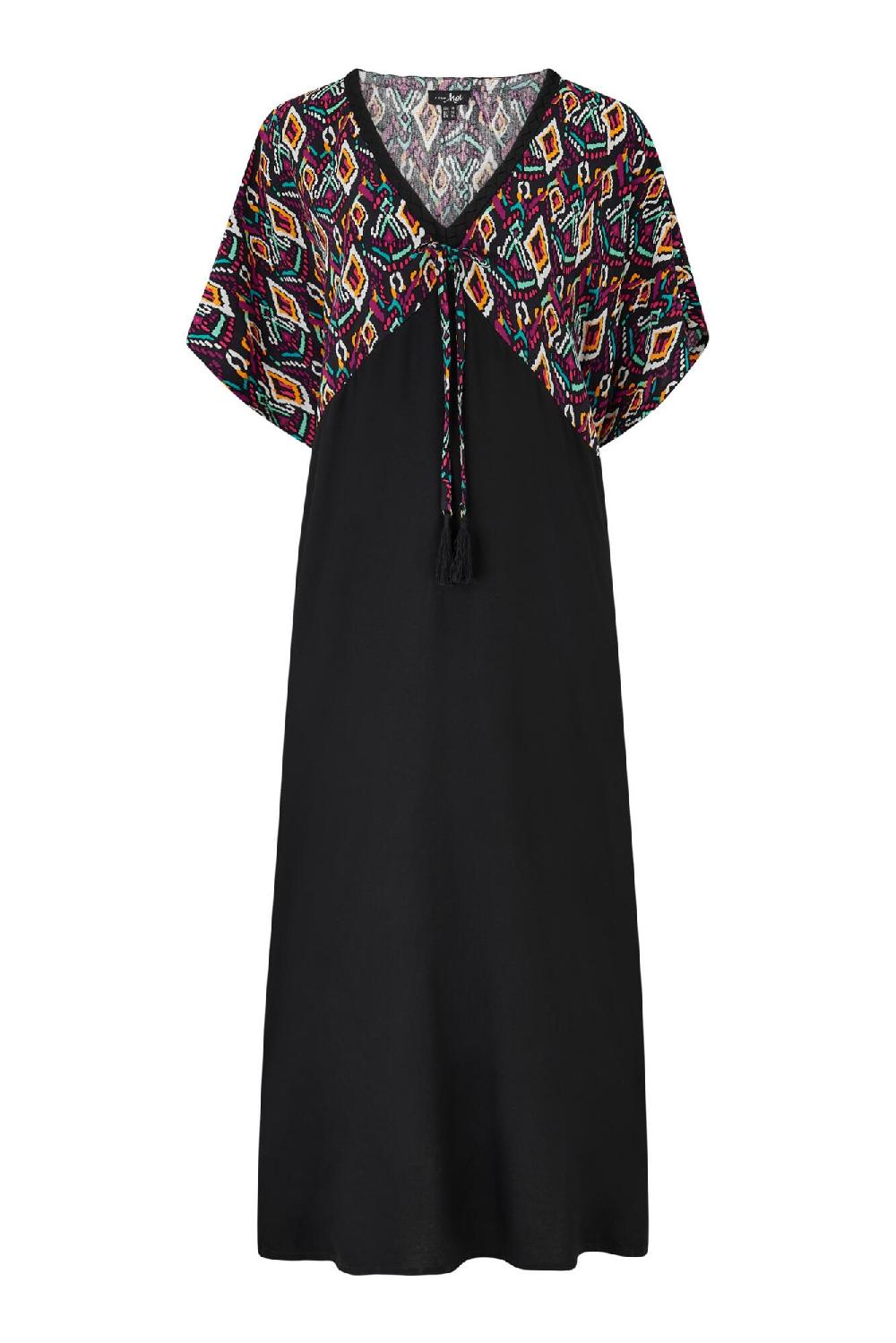 Pour Moi V-Neck Mix Print Midaxi Kaftan - Multi