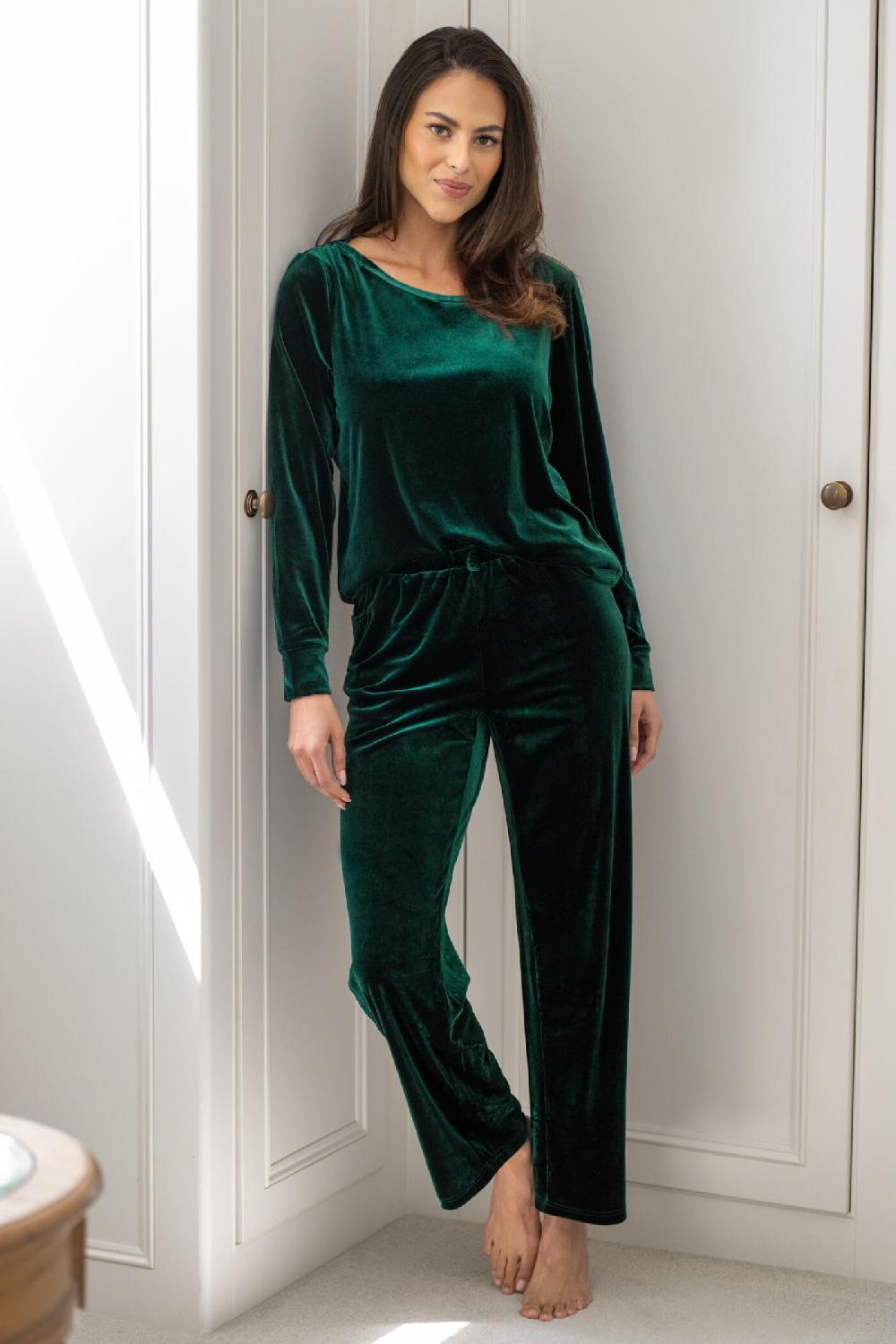 Pour Moi Velour Lounge Pyjama Set - Forest