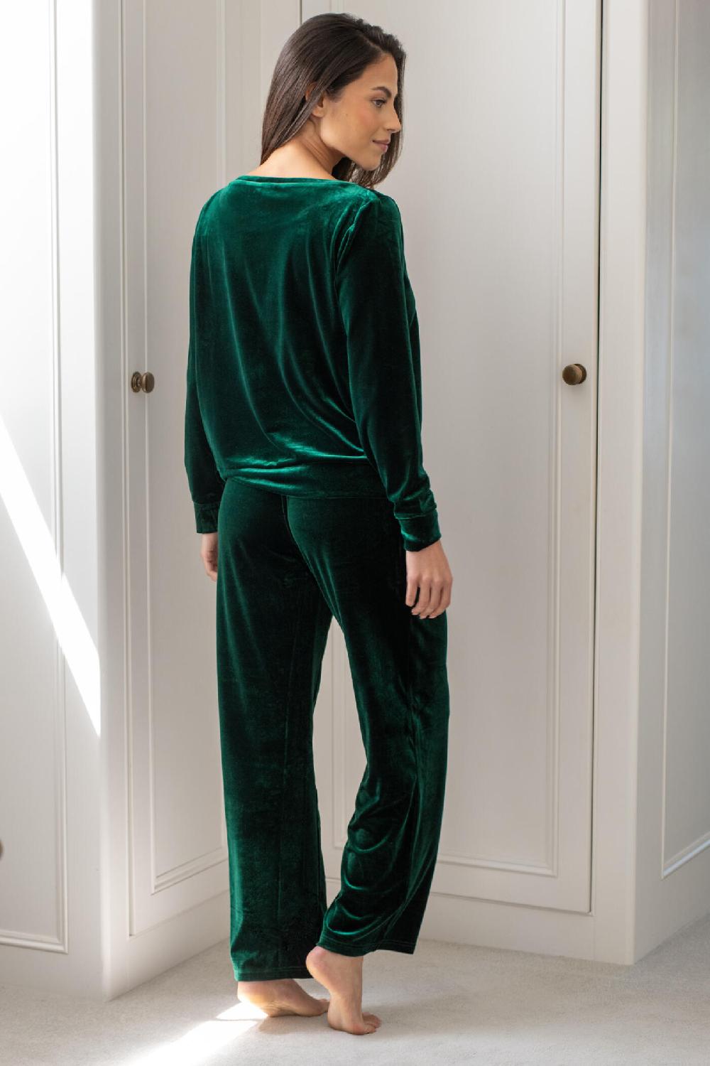 Pour Moi Velour Lounge Pyjama Set - Forest