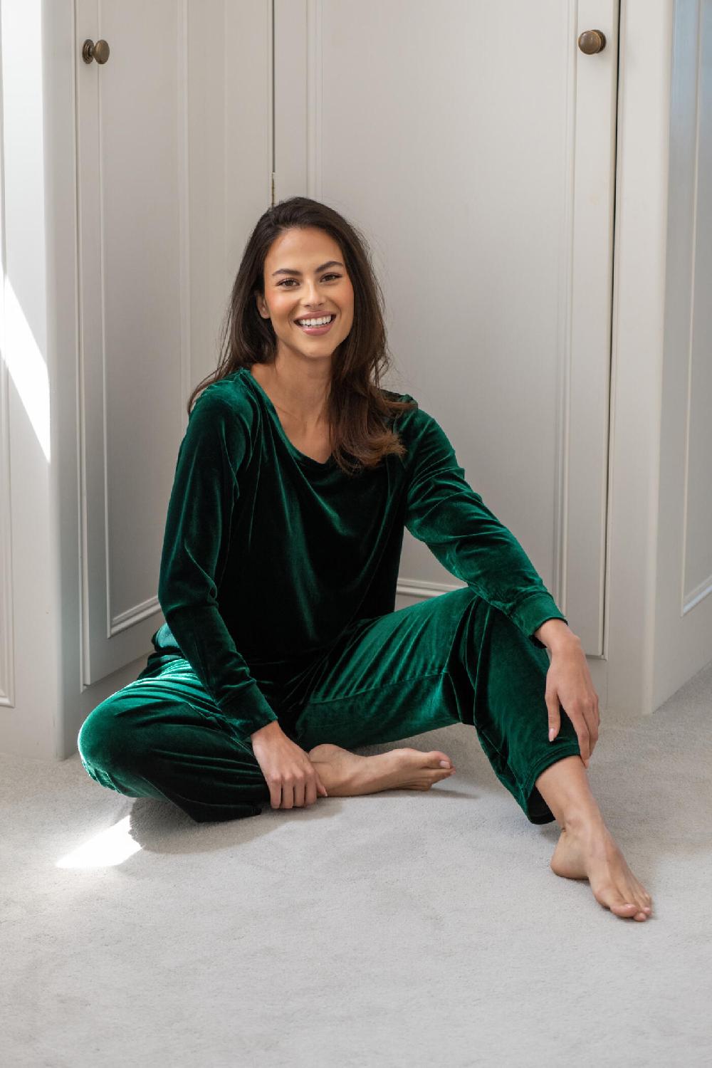pour moi Velour Lounge Pyjama Set - Forest