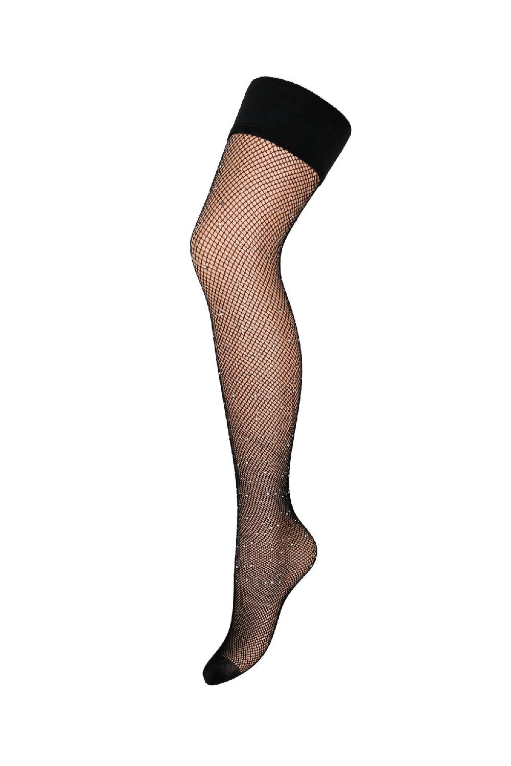 Pour Moi VIP Diamante Fishnet Hold Up - Black