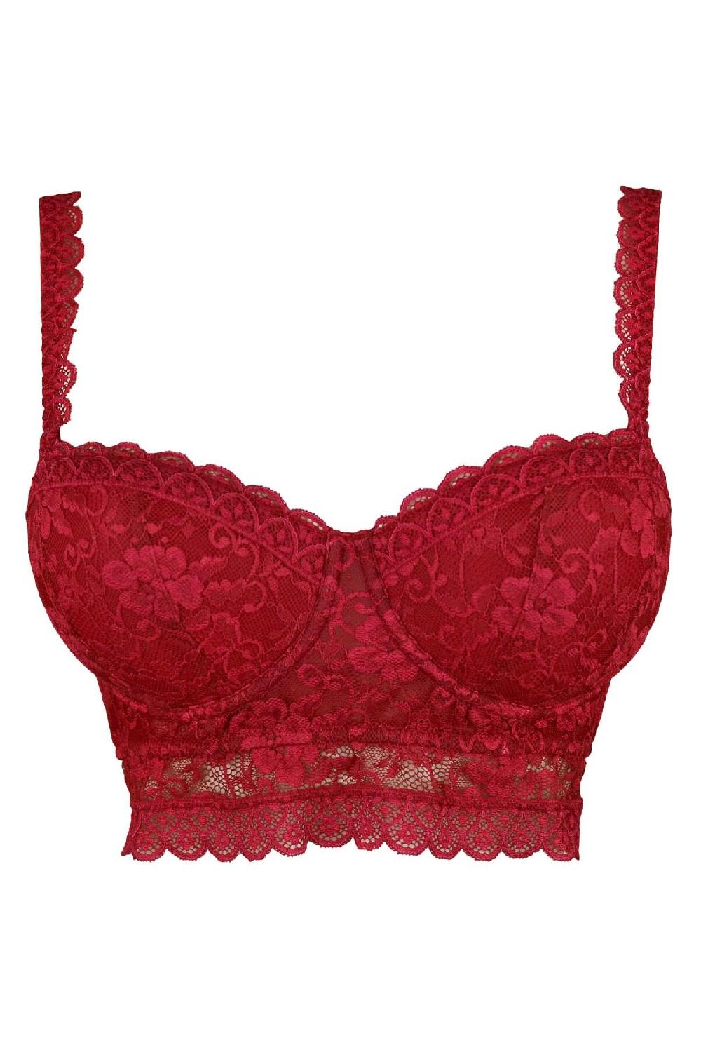 Pour Moi Rebel Lightly Padded Multiway Strapless Longline Bra - Red