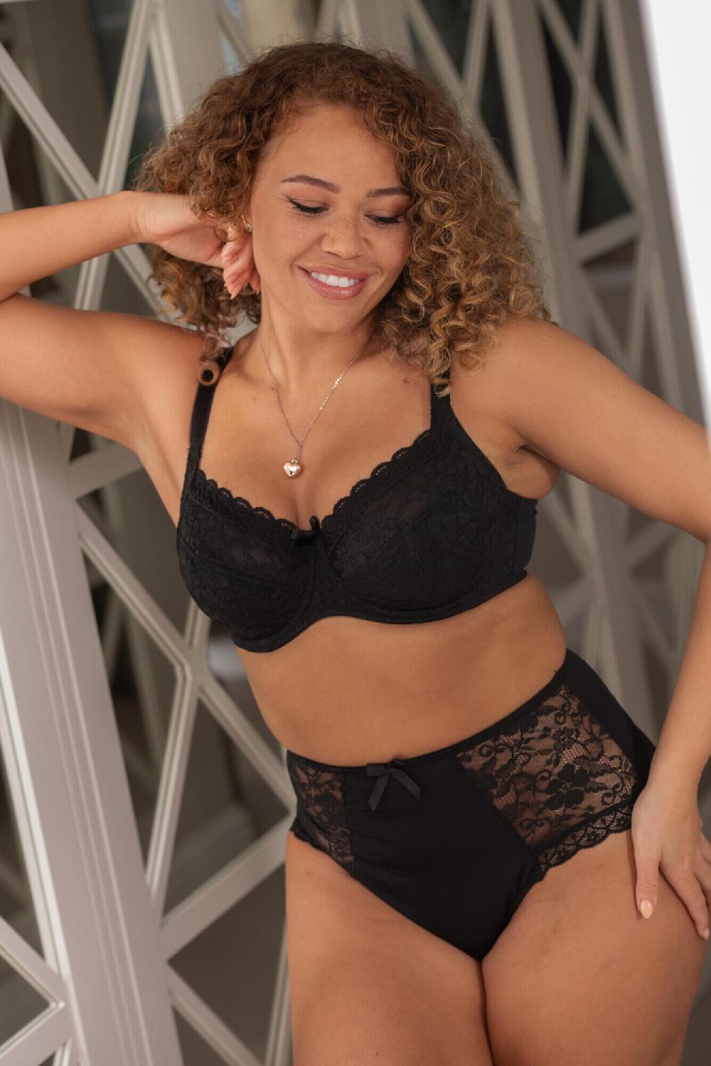 Pour Moi Rebel Underwired Side Support Bra D-J - Black