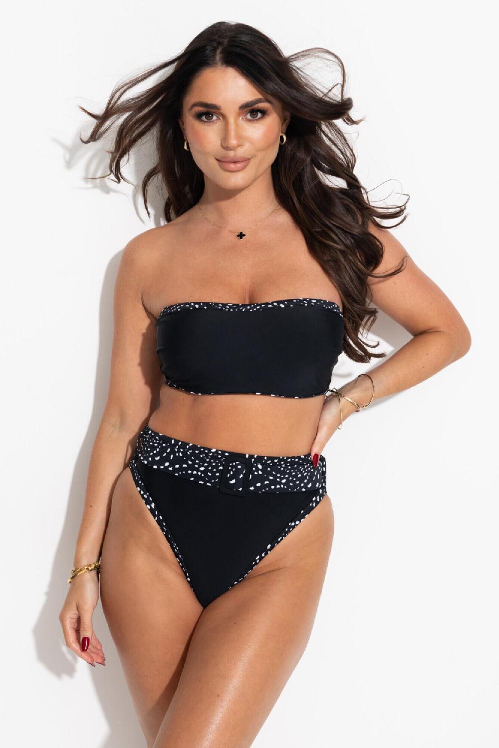 Pour Moi Rhodes High-Waist Belted Tummy Control Brief - Black/White