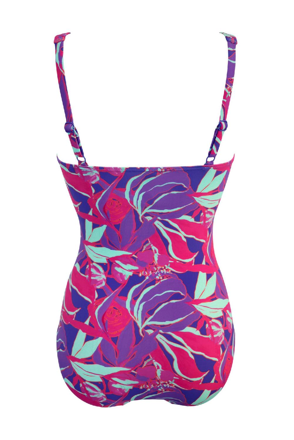 Pour Moi Santa Barbara Petite Ruched Tummy Control Swimsuit - Aquaburst