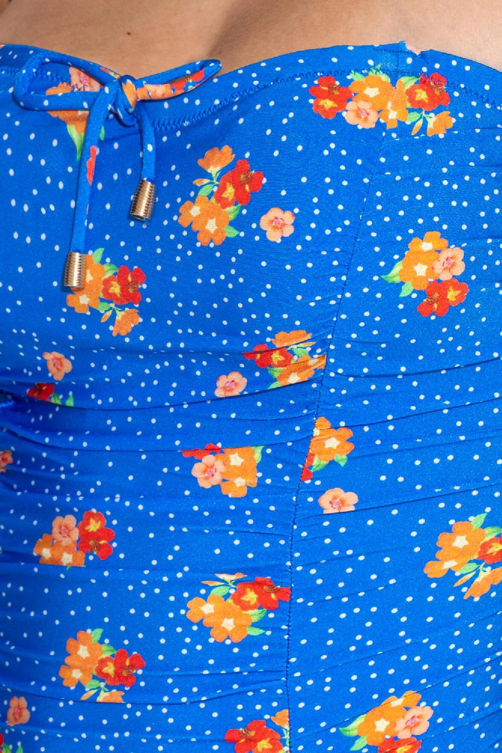 Pour Moi Santa Cruz Strapless Control Swimsuit - Blue Floral